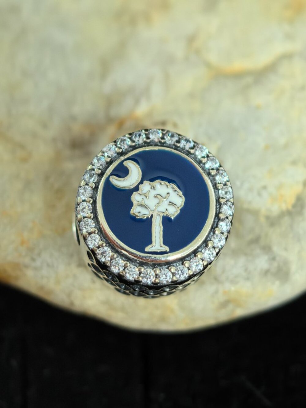 Pandora Charleston, SC Charm South Carolina Flag Pendant, S925 Silver Jewelry